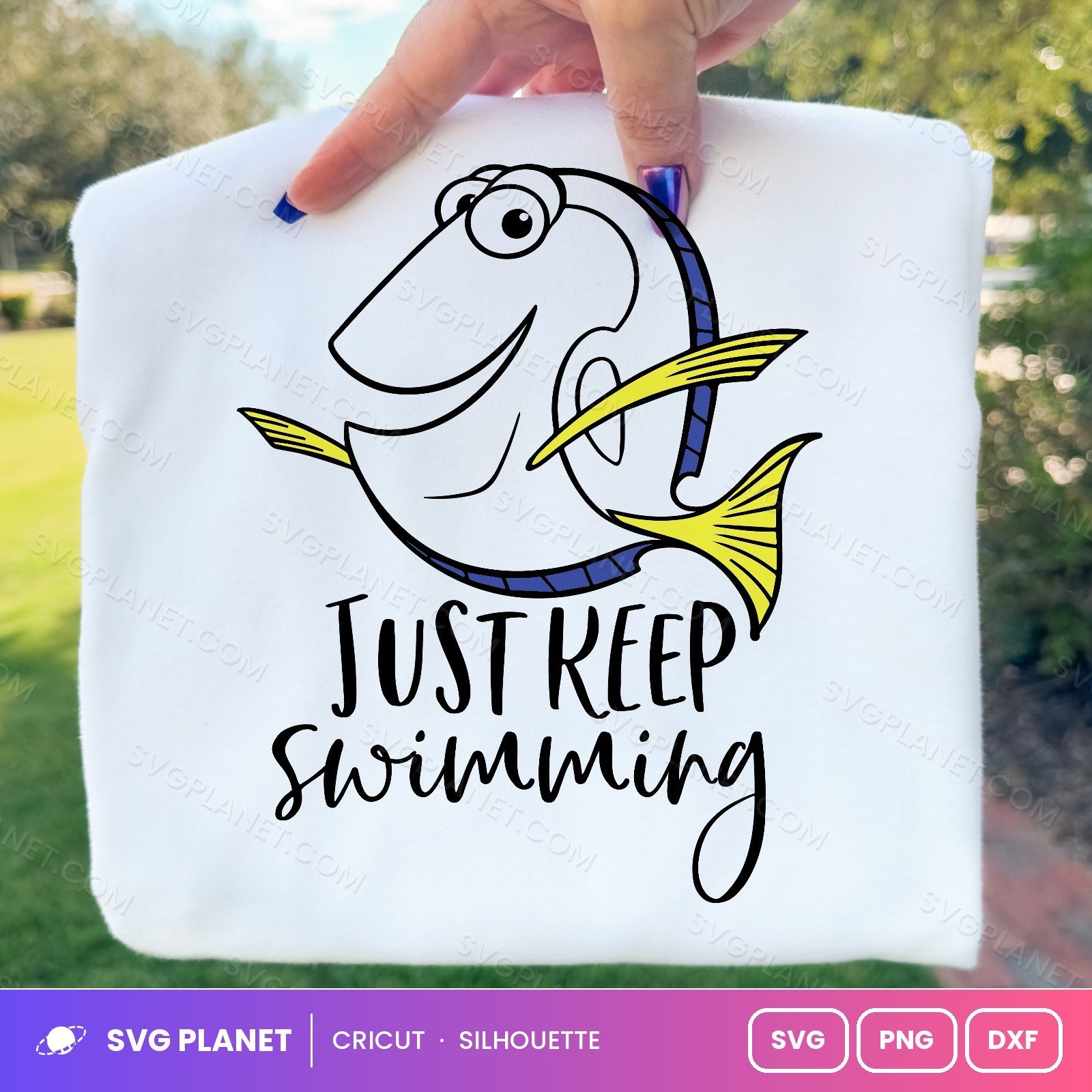 Just Keep Swimming Free SVG PNG DXF
