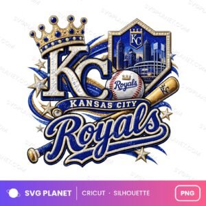 Kansas City Baseball, Blue Gold Baseball Design, Kansas City Sports Clipart, Baseball Sublimation