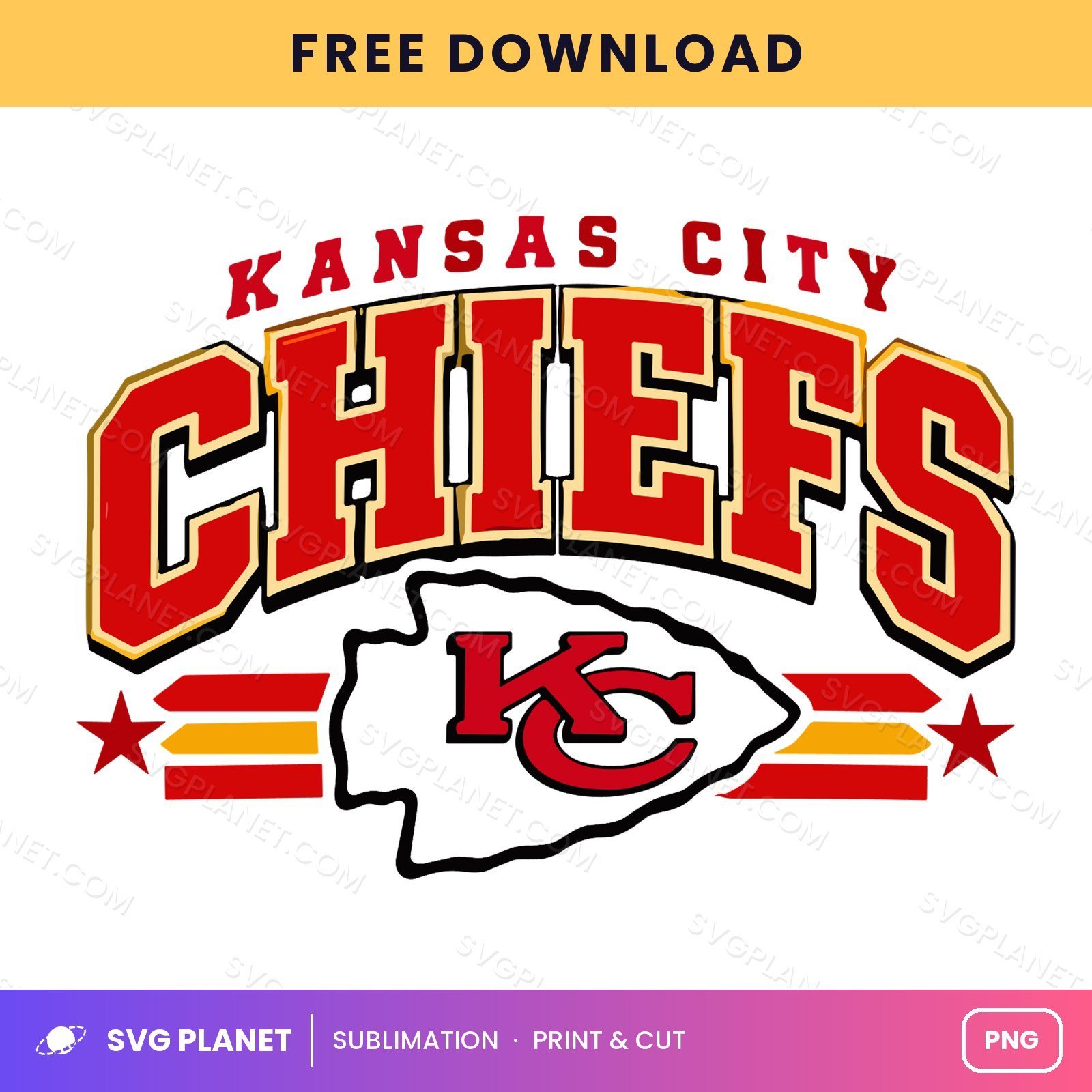 Kansas City Chiefs Football Logo Sublimation Free PNG