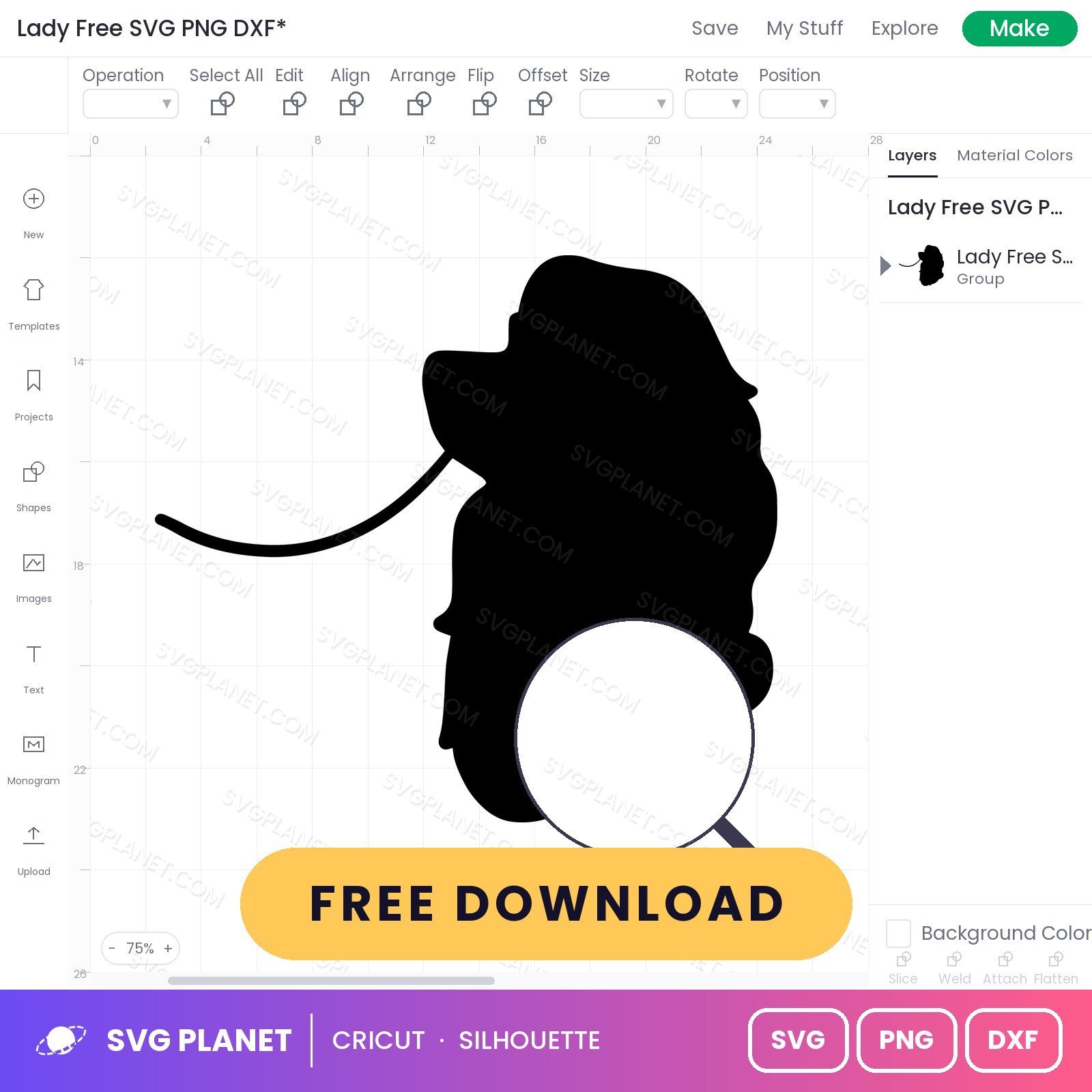 Lady Free SVG PNG DXF - Image 3