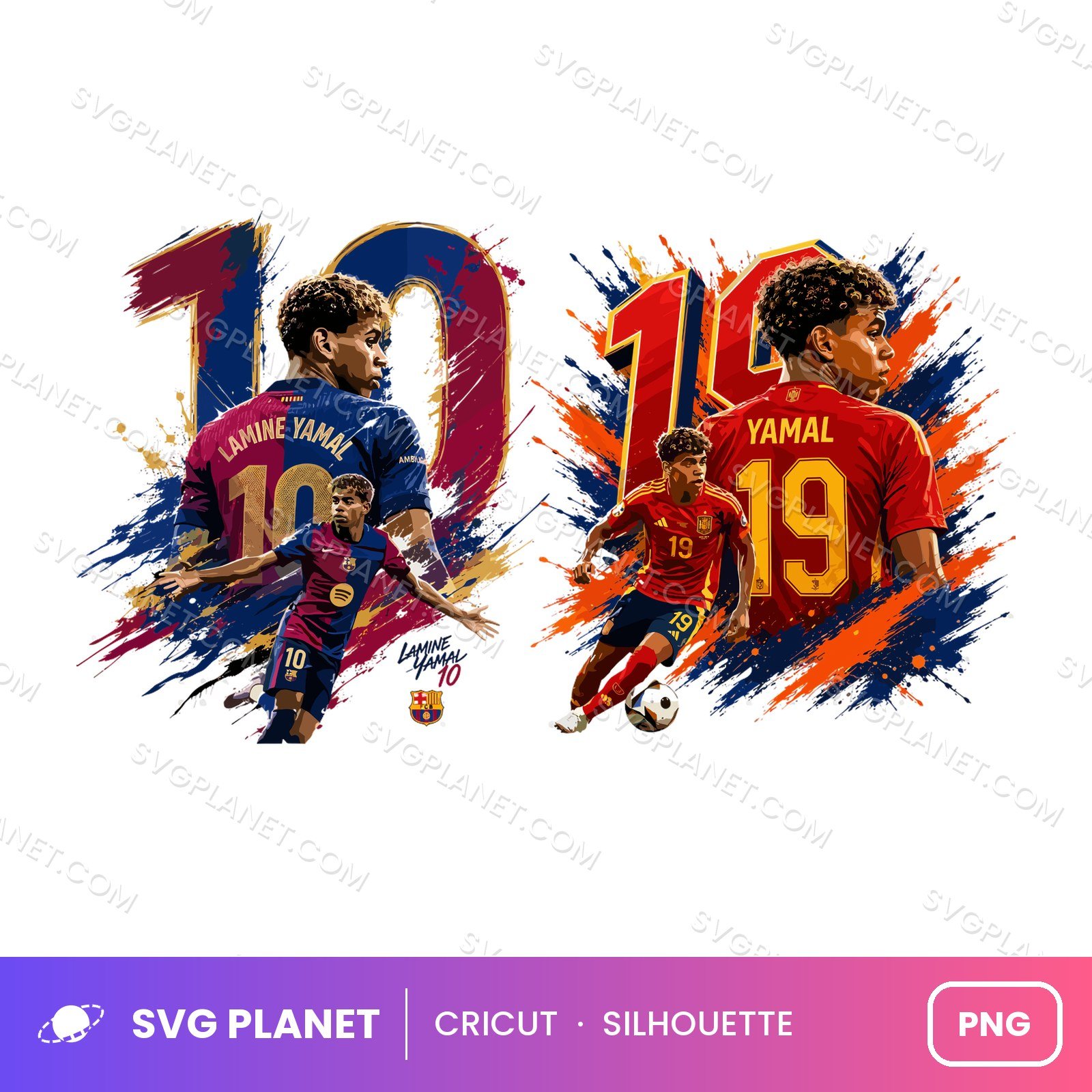 Lamine Yamal Barcelona & Spain Soccer Tumbler Wrap Bundle Soccer PNG