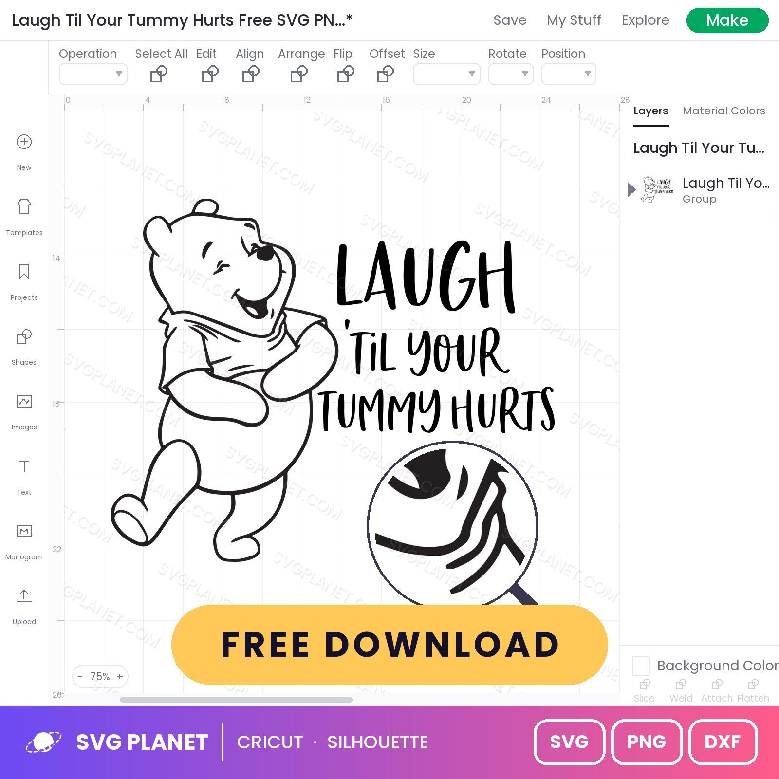 Laugh Til Your Tummy Hurts Free SVG PNG DXF - Image 3