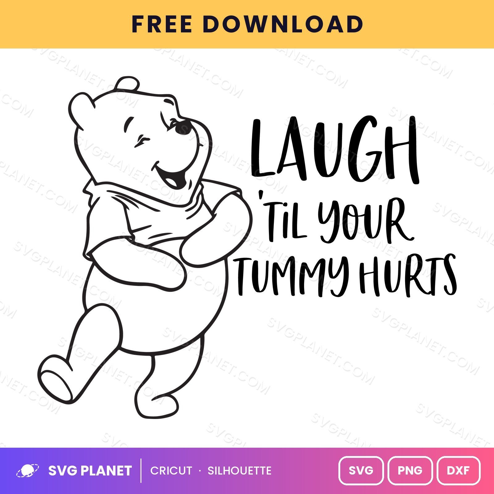 Laugh Til Your Tummy Hurts Free SVG PNG DXF - Image 2