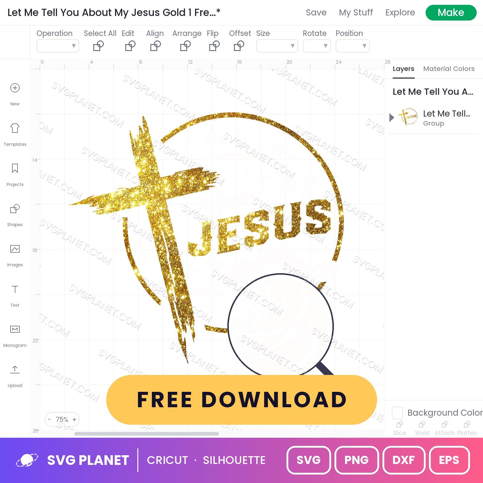 Let Me Tell You About My Jesus Gold 1 Free SVG PNG DXF - Image 2