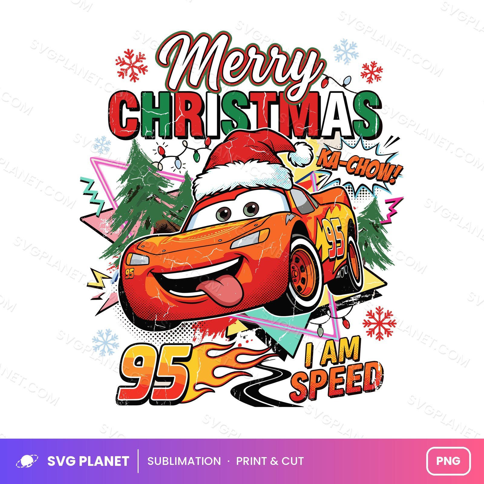 Lightning Mc Queen Christmas, Cars 95 Ka Chow Holiday Clipart PNG