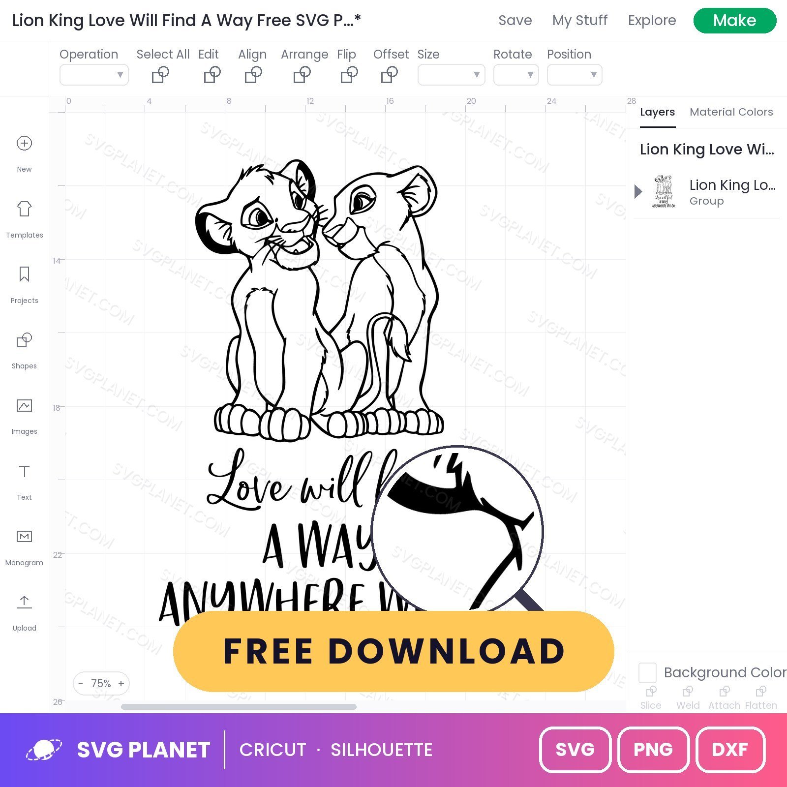 Lion King Love Will Find A Way Free SVG PNG DXF - Image 3