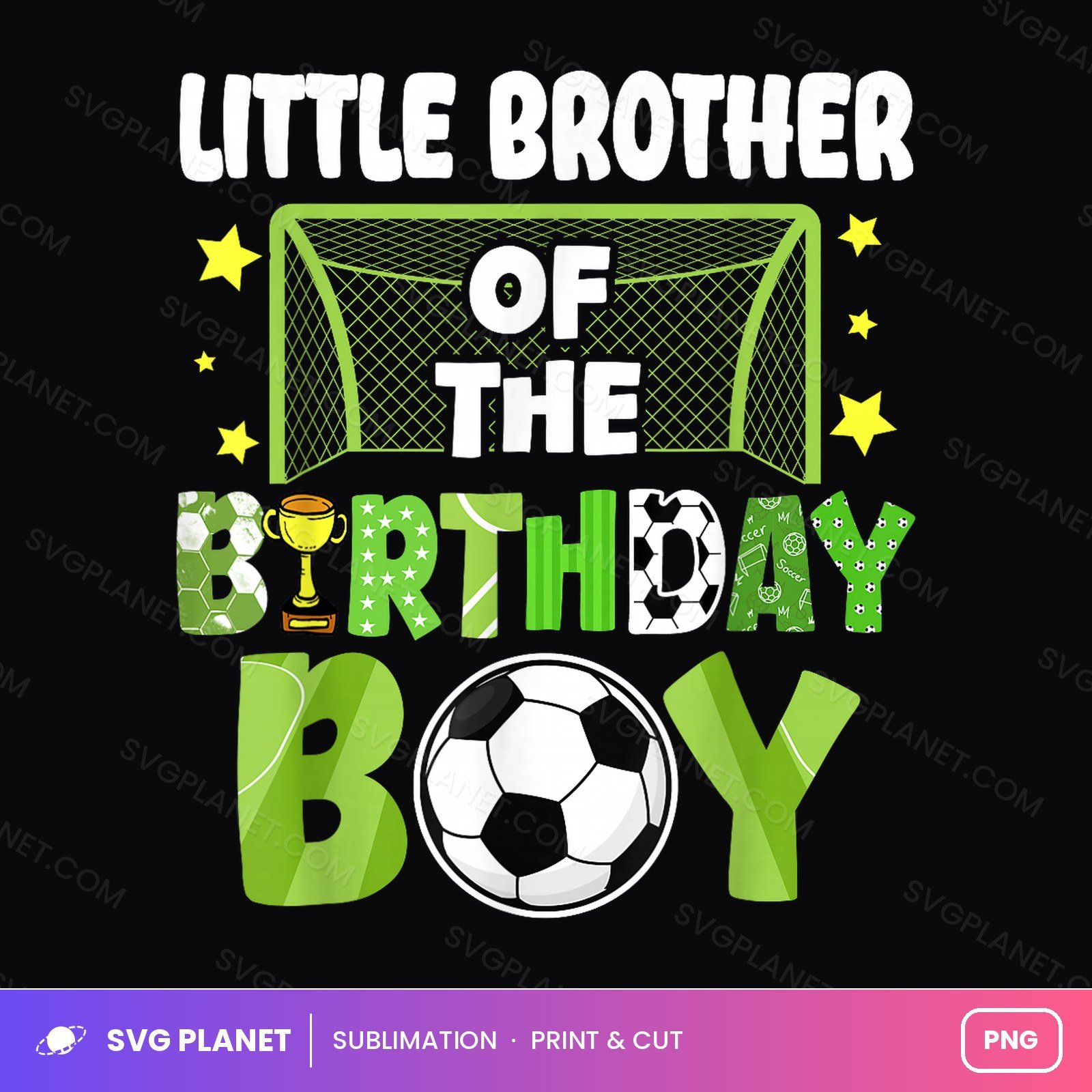 Little Brother Of The Soccer Birthday Boy PNG