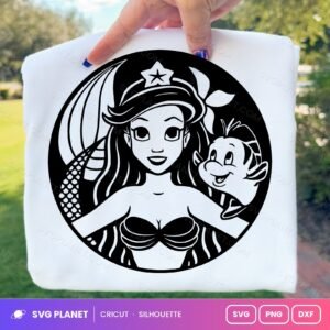 Little Mermaid Starbucks Free SVG PNG DXF