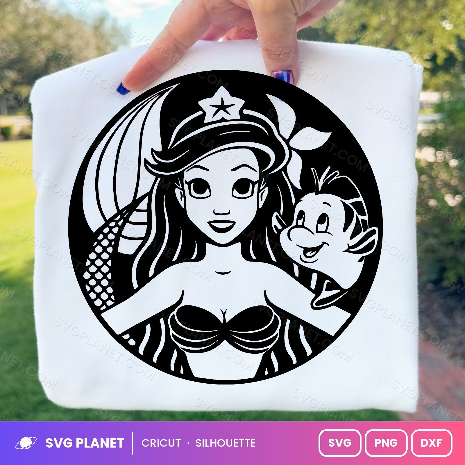 Little Mermaid Starbucks Free SVG PNG DXF