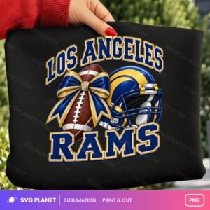 Los Angeles Rams Football Bow, Game Day Shirt Design NFL PNG