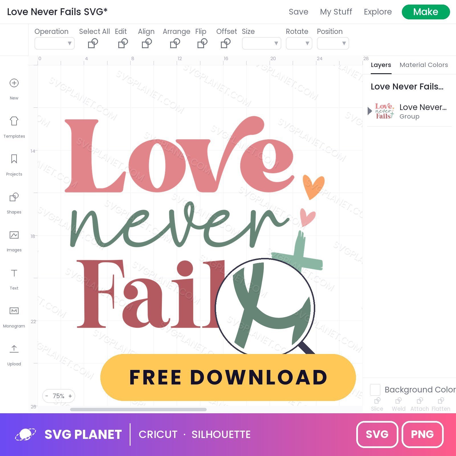 Love Never Fails SVG
