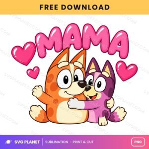 Mama Hearts Puppy Hug Free Sublimation PNG