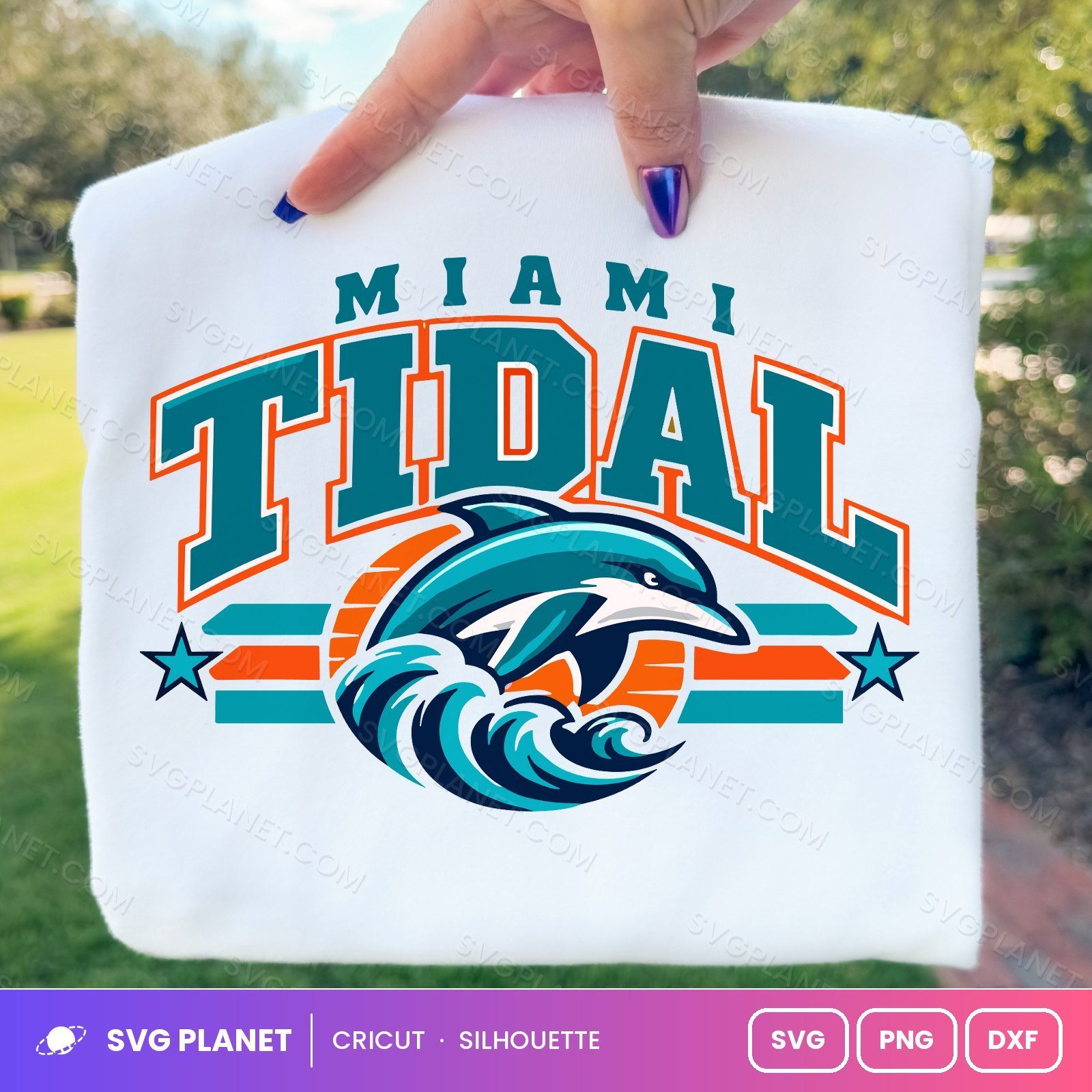 Miami Tidal Dolphin Mascot Football Team Logo Free SVG PNG DXF - Image 3