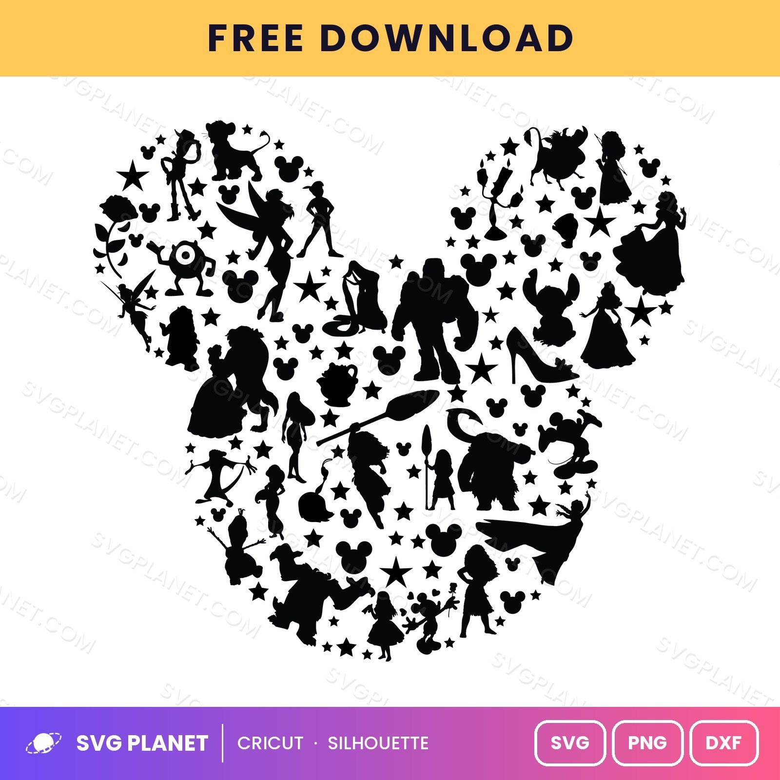 Mickey 3 Free SVG PNG DXF - Image 2