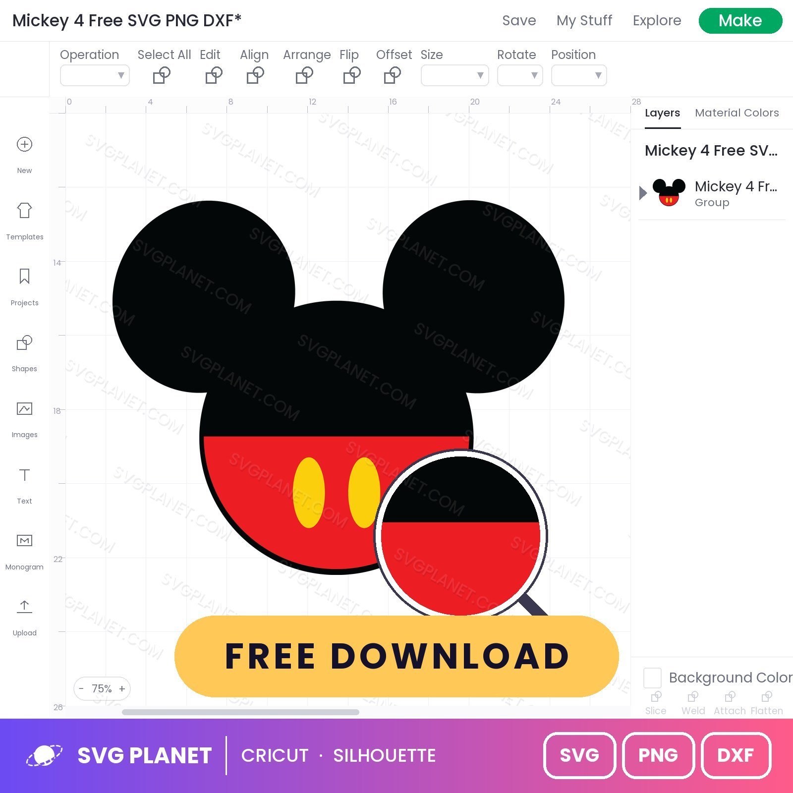 Mickey 4 Free SVG PNG DXF - Image 3