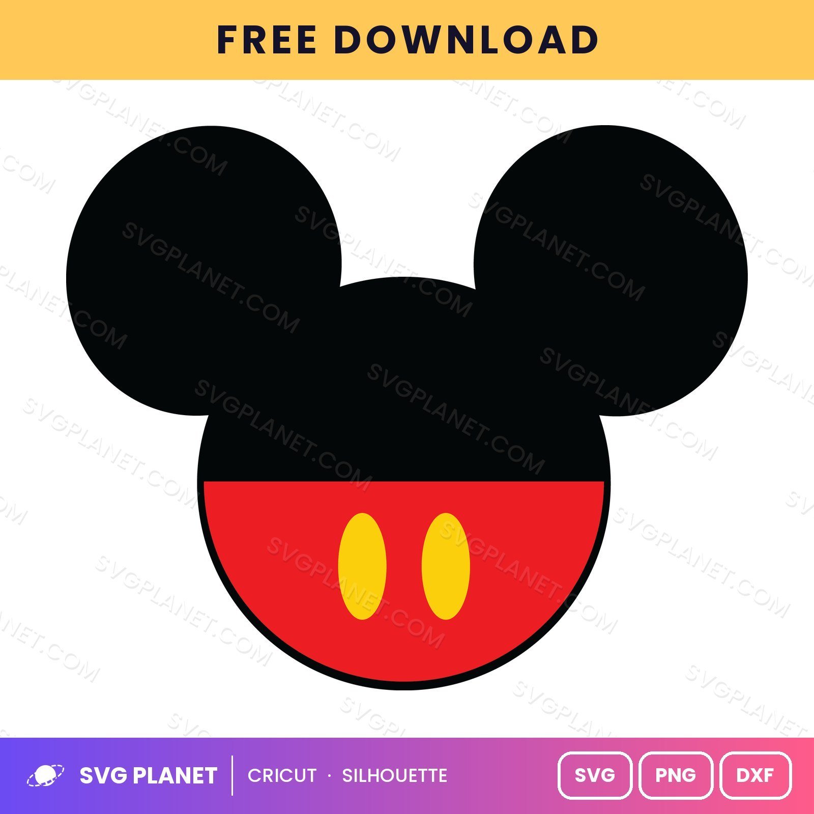 Mickey 4 Free SVG PNG DXF - Image 2