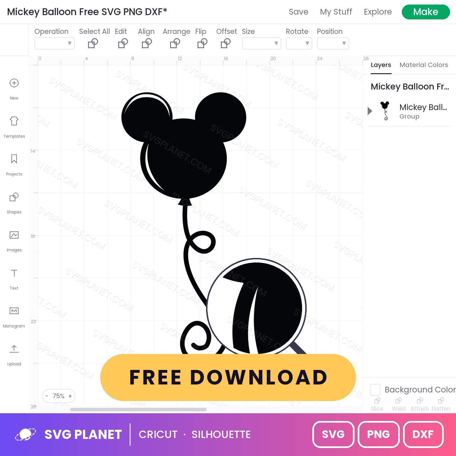 Mickey Balloon Free SVG PNG DXF - Image 3