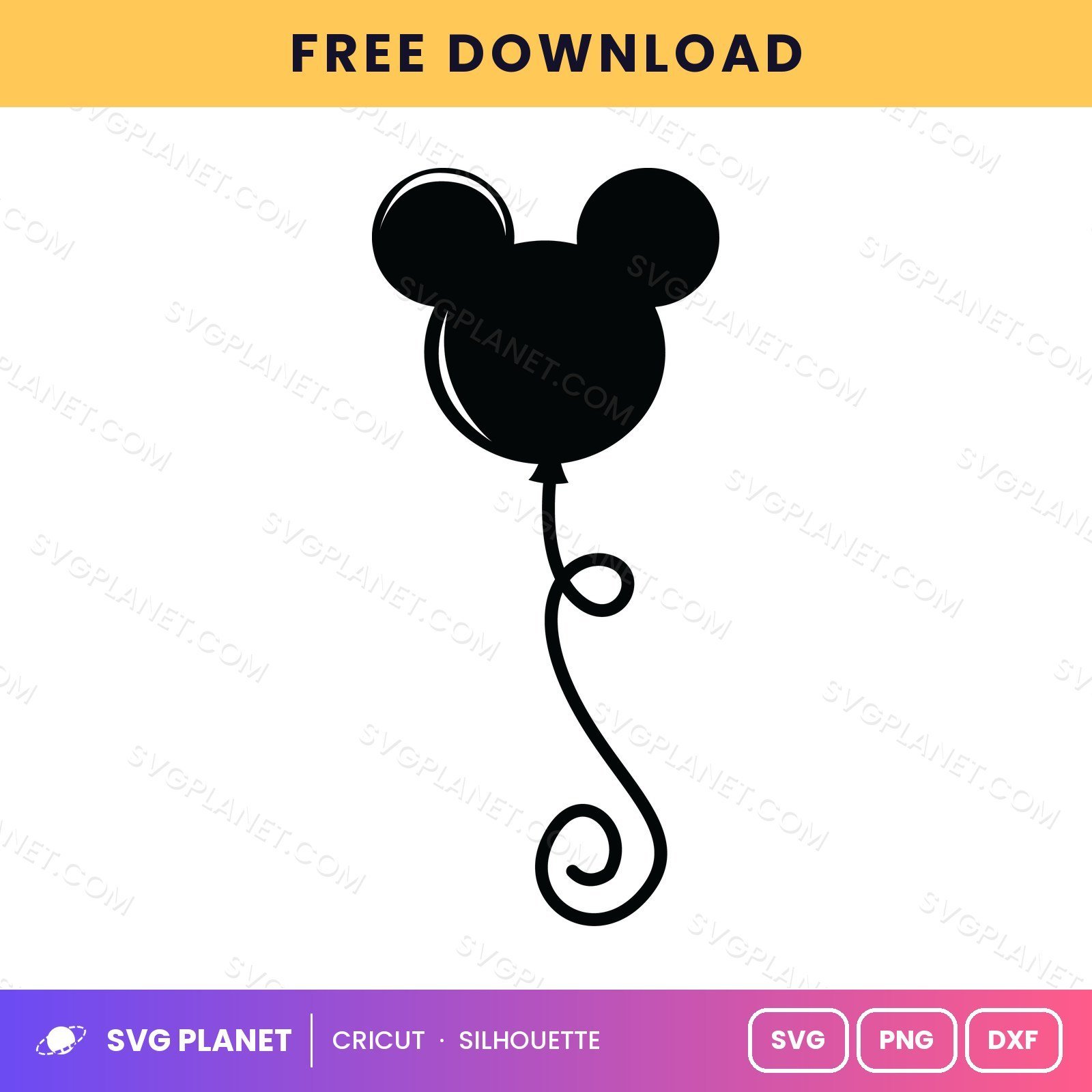 Mickey Balloon Free SVG PNG DXF - Image 2