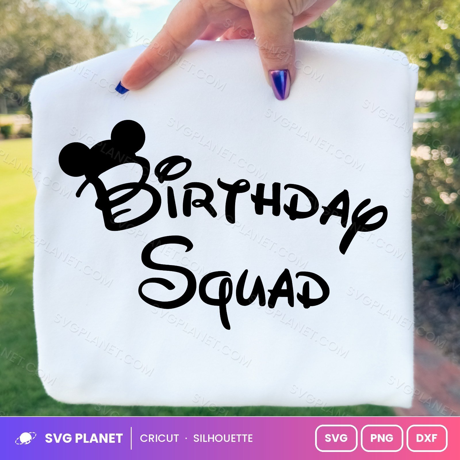 Mickey Birthday Squad Free SVG PNG DXF