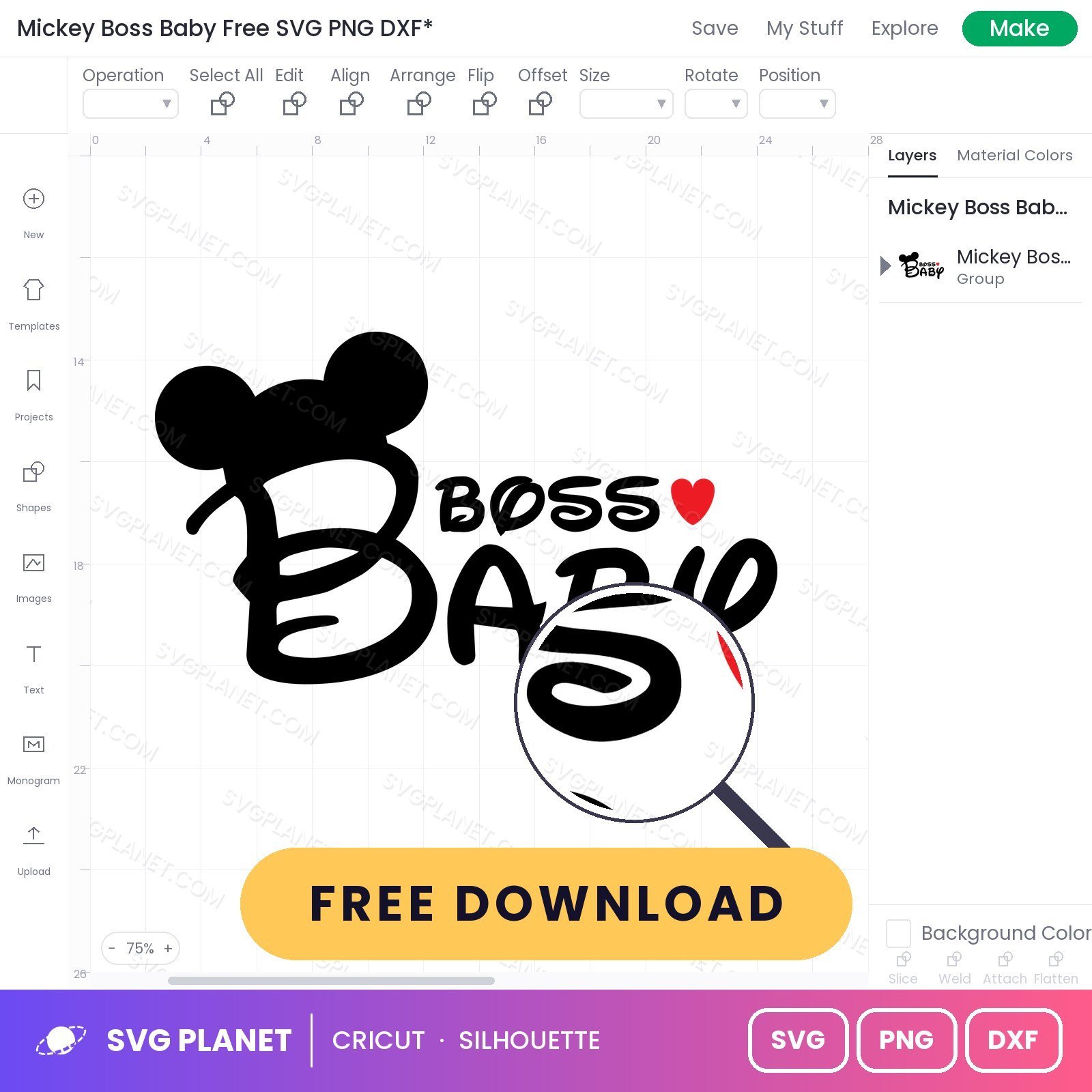 Mickey Boss Baby Free SVG PNG DXF - Image 3