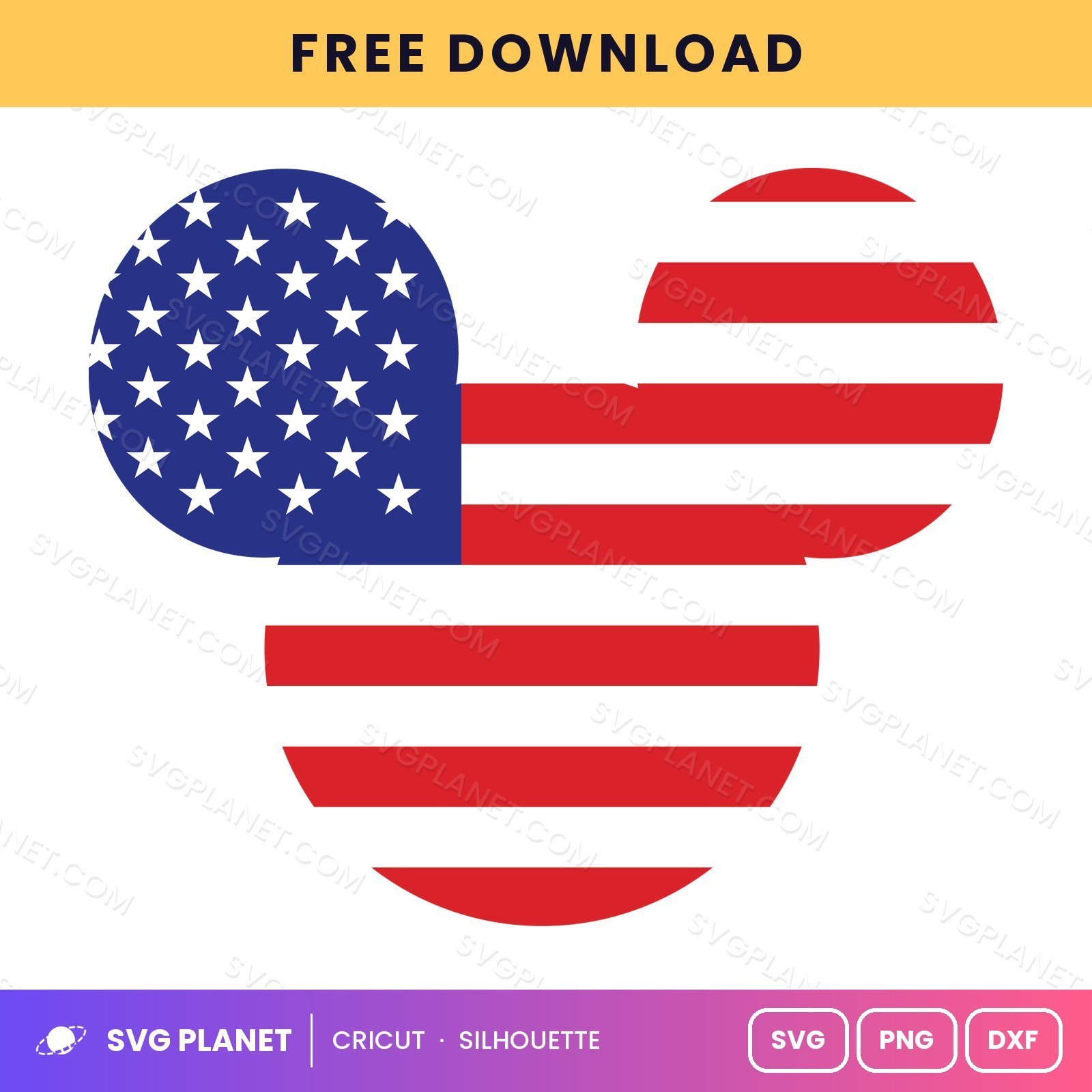 Mickey Flag Free SVG PNG DXF - Image 2