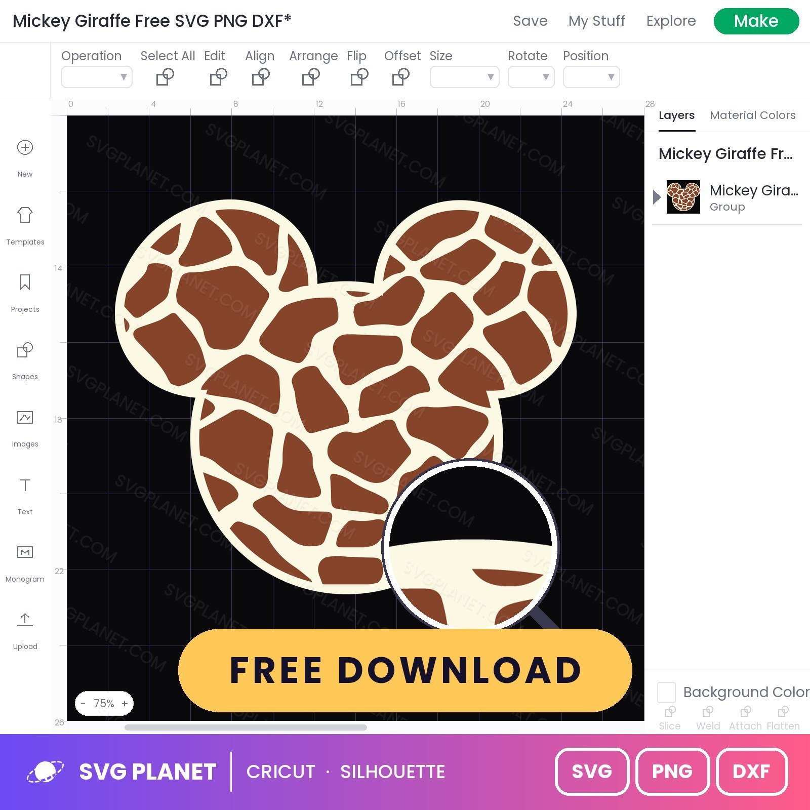 Mickey Giraffe Free SVG PNG DXF - Image 3