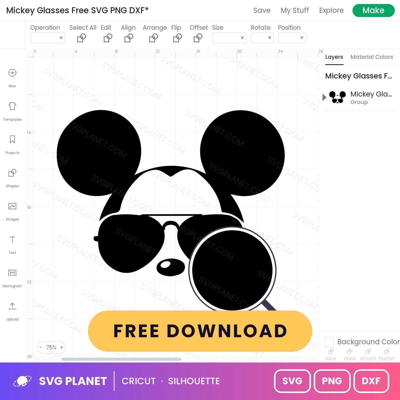 Mickey Glasses Free SVG PNG DXF - Image 3