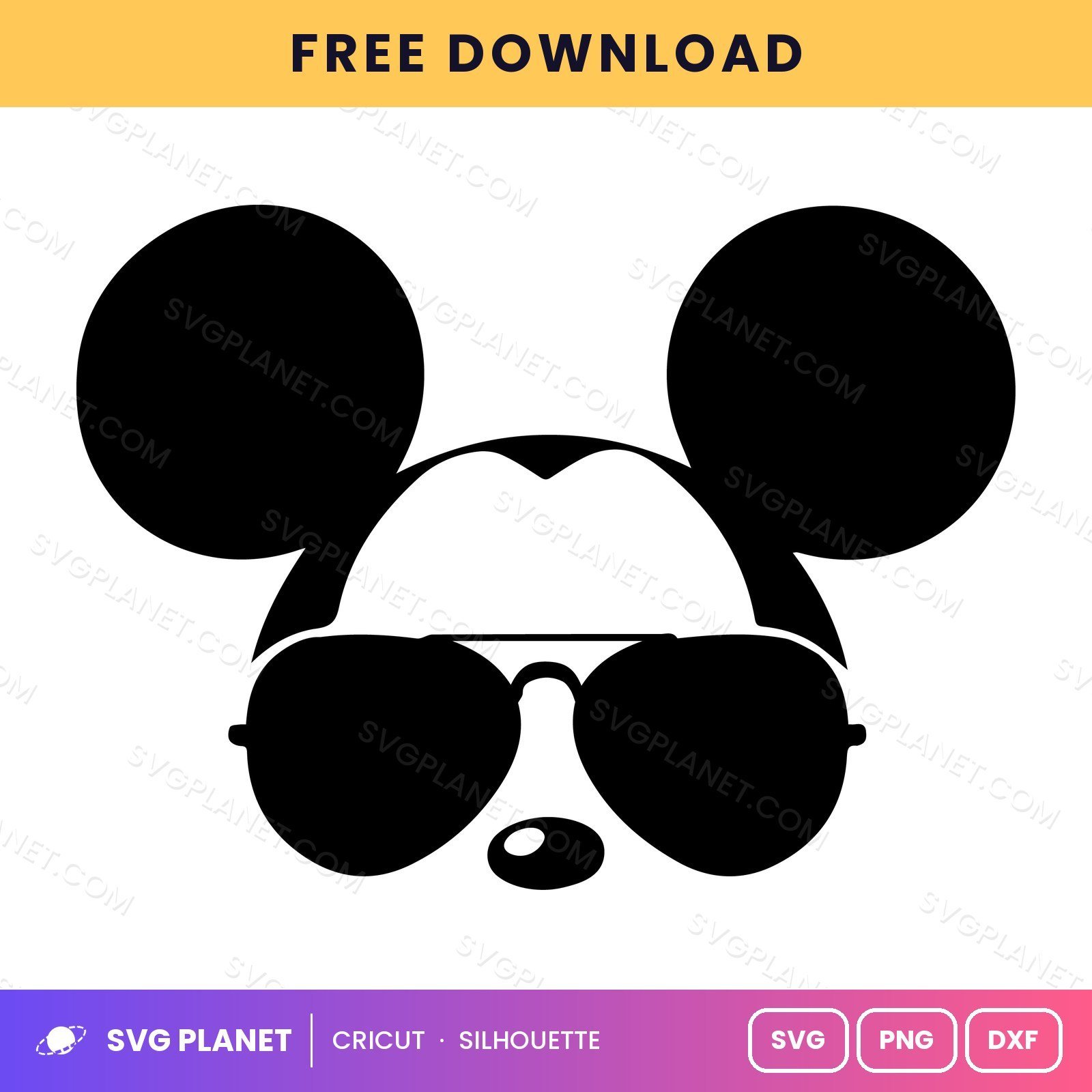 Mickey Glasses Free SVG PNG DXF - Image 2