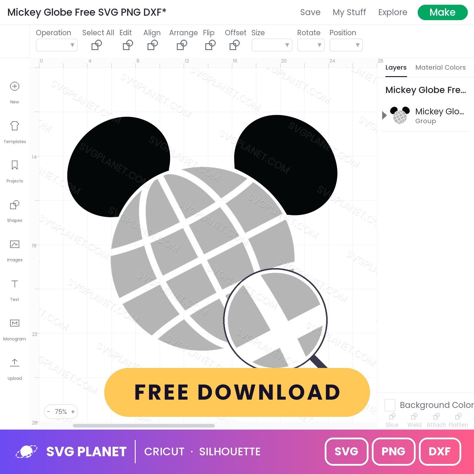 Mickey Globe Free SVG PNG DXF - Image 3