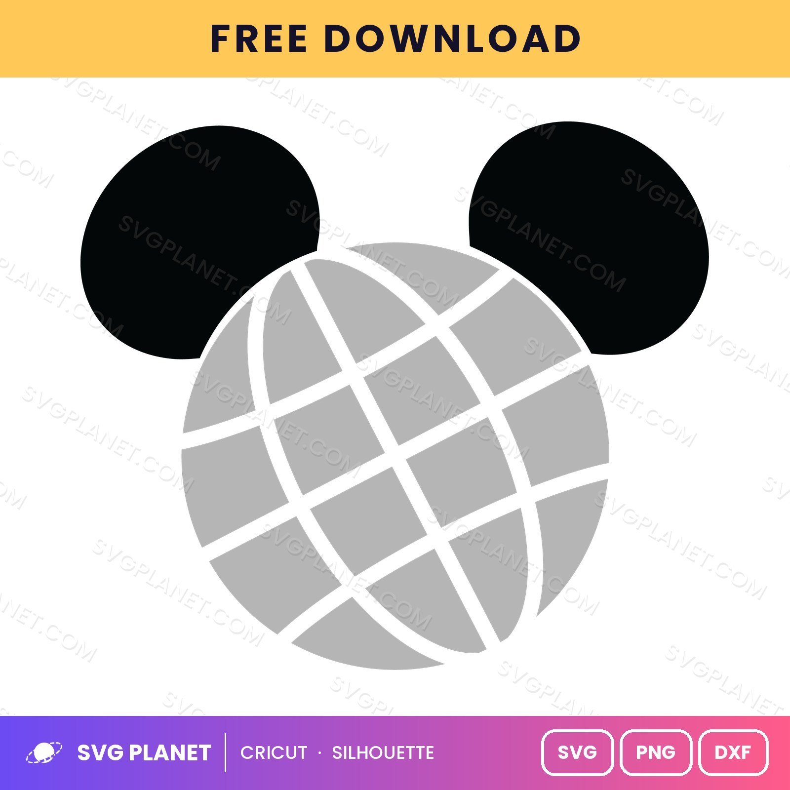 Mickey Globe Free SVG PNG DXF - Image 2