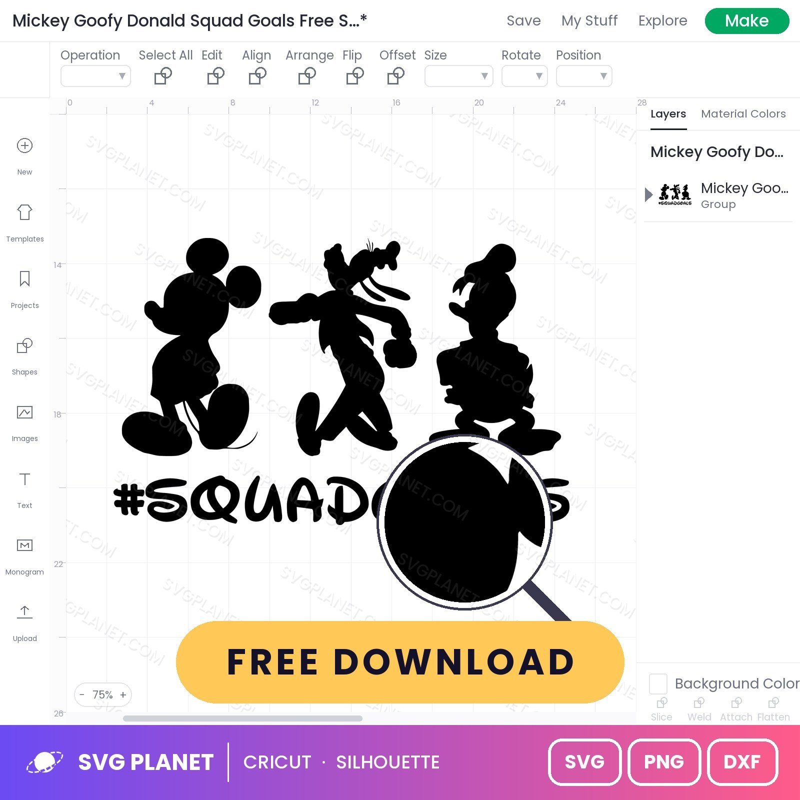 Mickey Goofy Donald Squad Goals Free SVG PNG DXF - Image 3