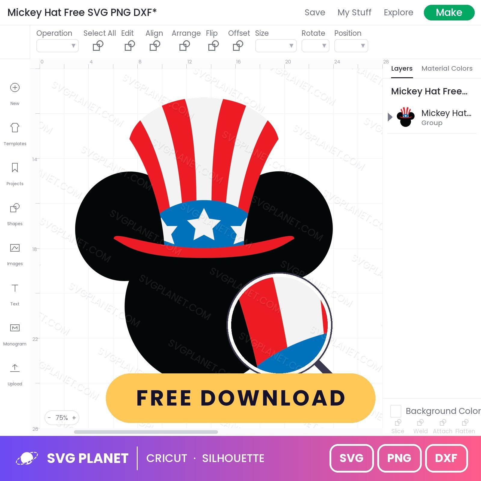 Mickey Hat Free SVG PNG DXF - Image 3