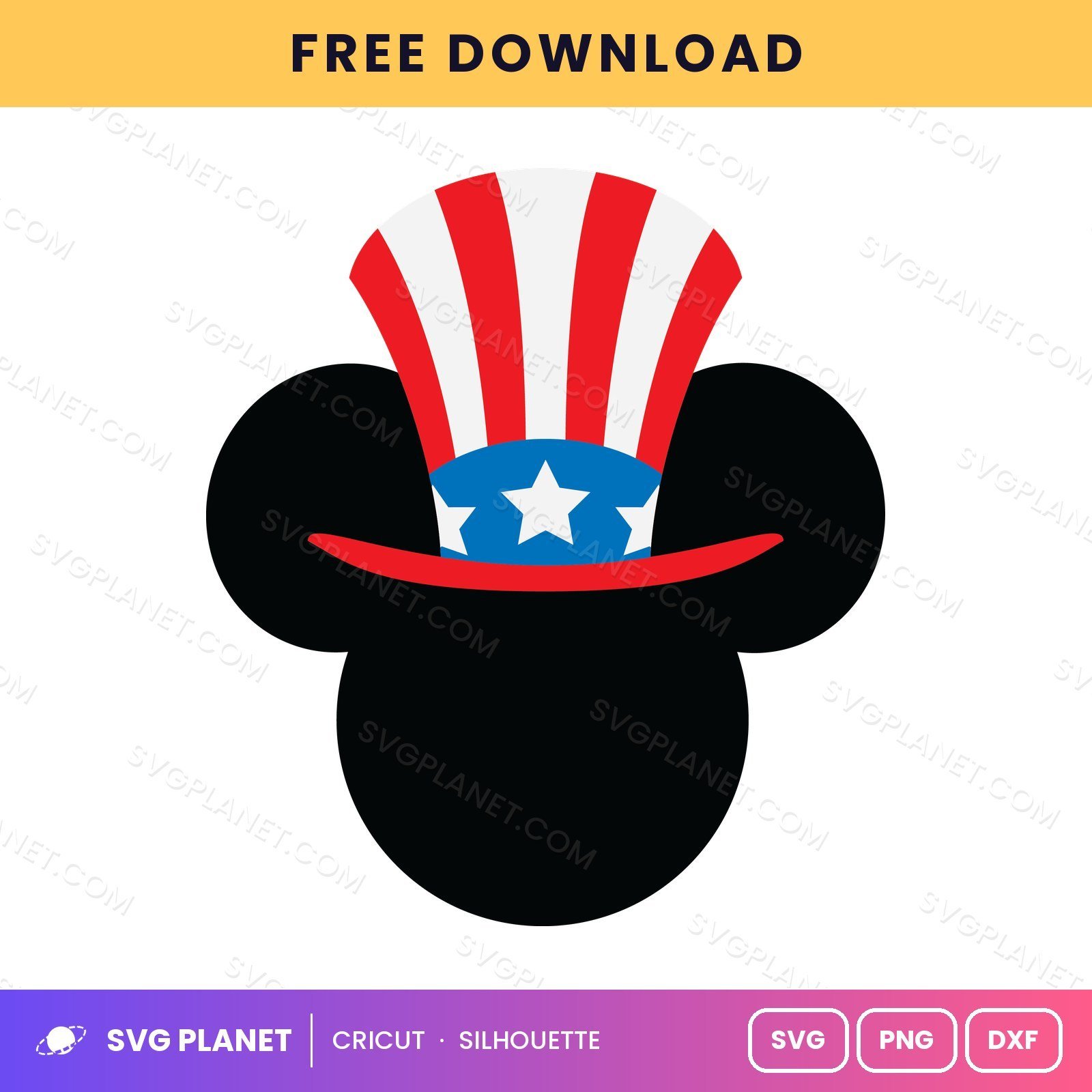 Mickey Hat Free SVG PNG DXF - Image 2