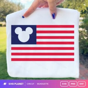 Mickey Head American Flag Free SVG PNG DXF