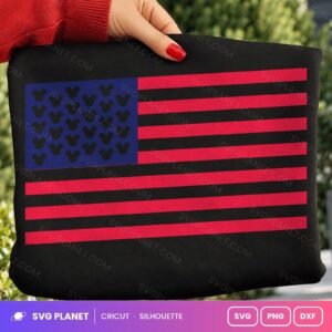 Mickey Heads Stars American Flag Free SVG PNG DXF
