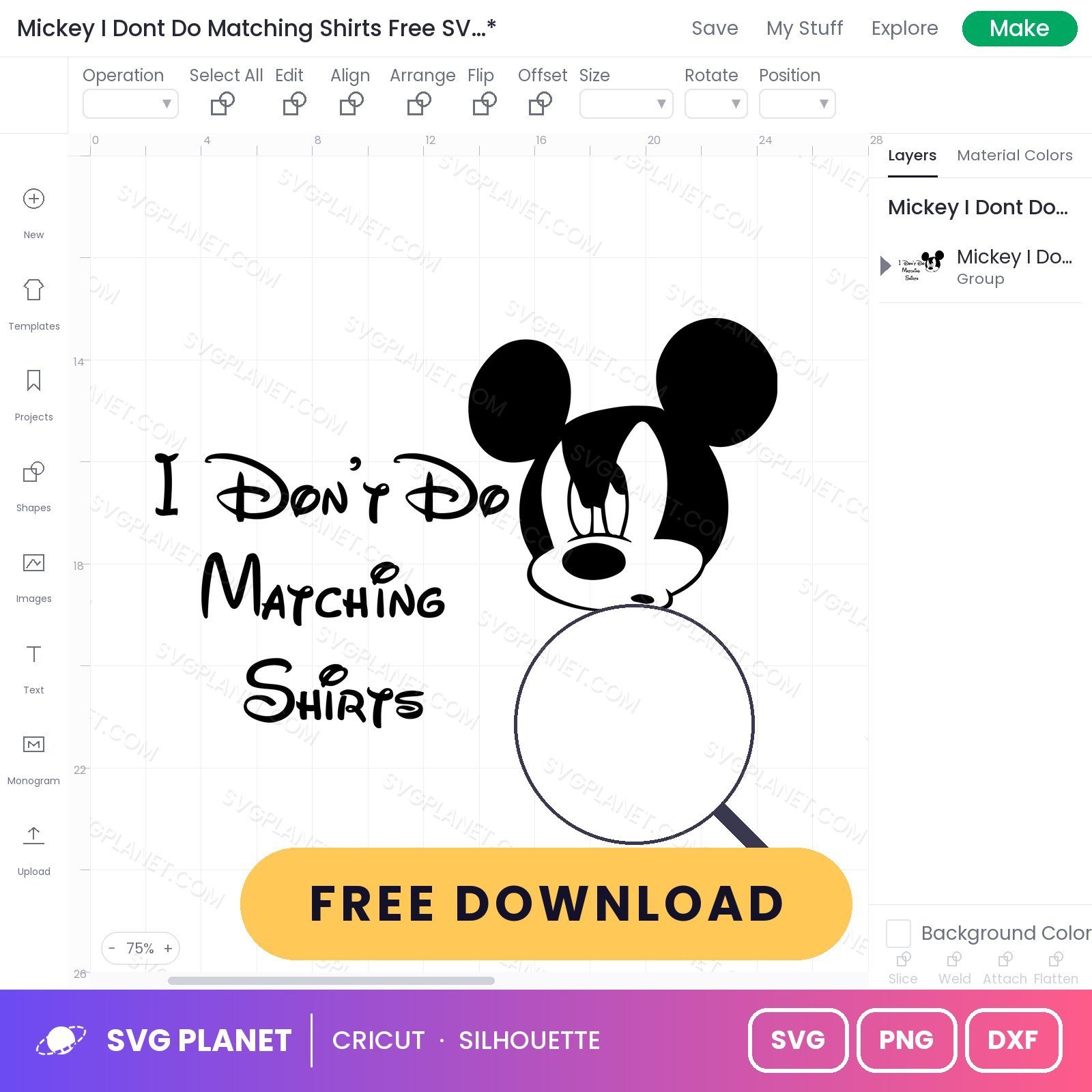 Mickey I Dont Do Matching Shirts Free SVG PNG DXF - Image 3