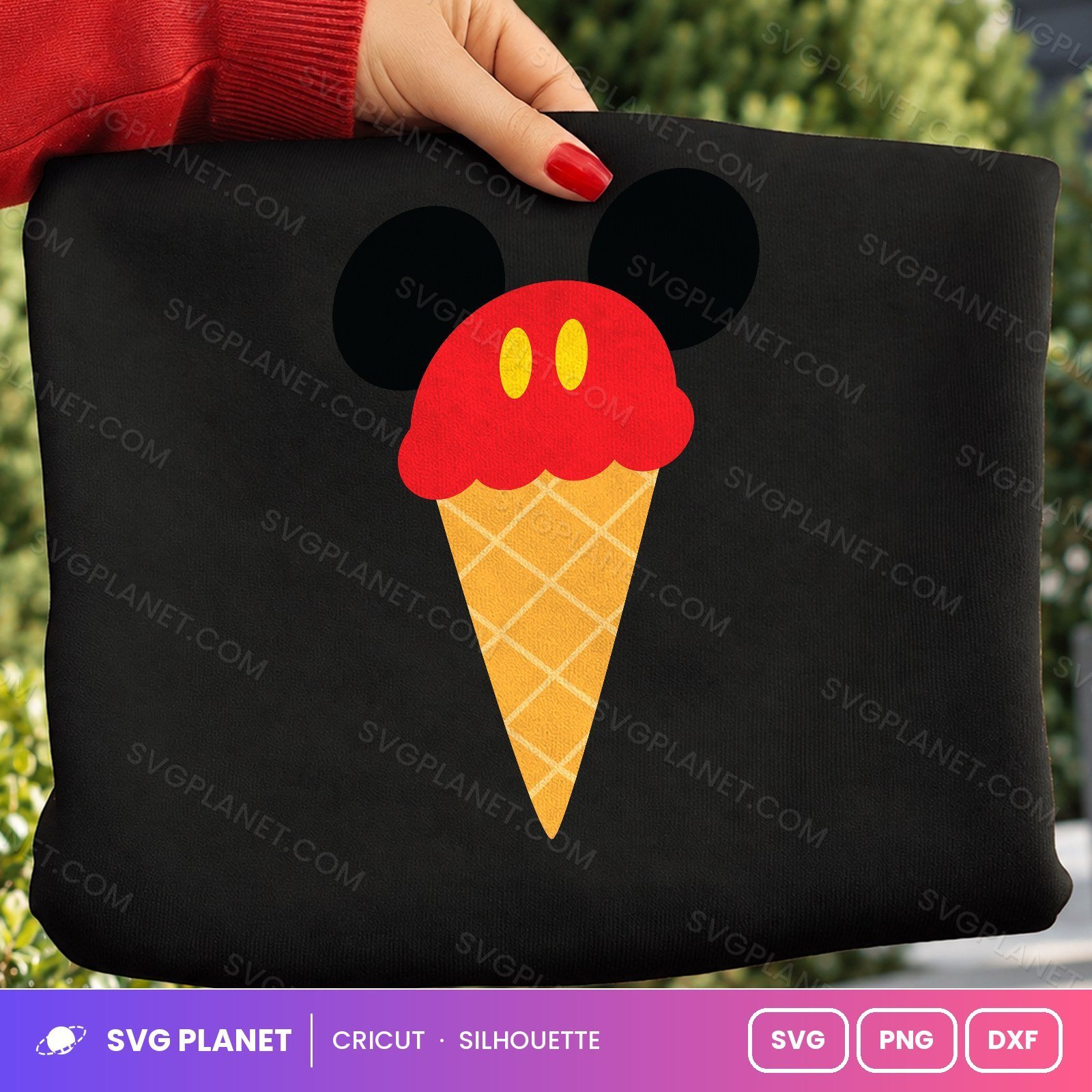 Mickey Ice Cream Free SVG PNG DXF