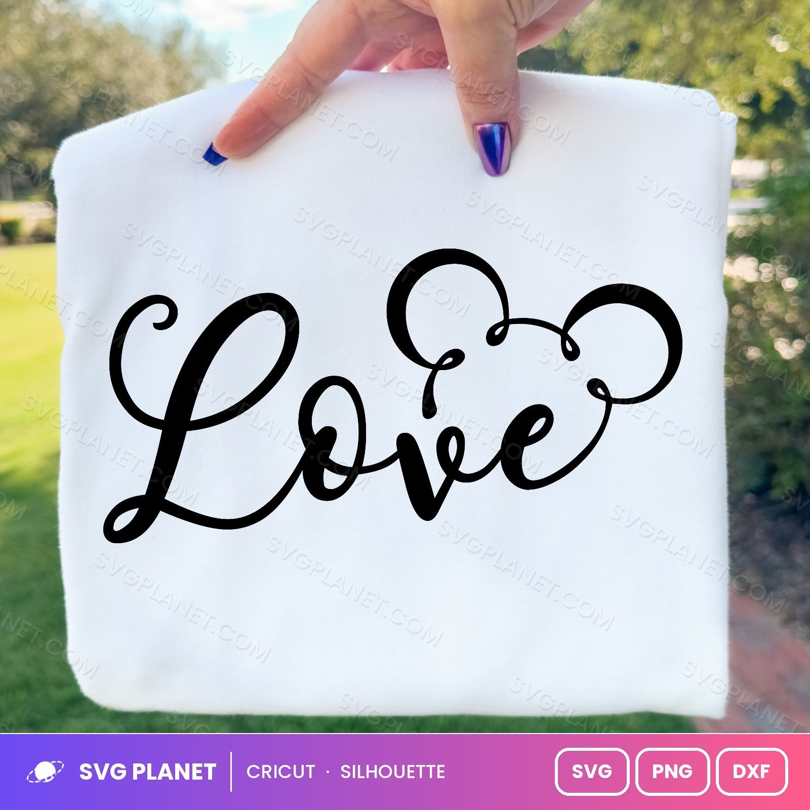Mickey Love Outline Free SVG PNG DXF