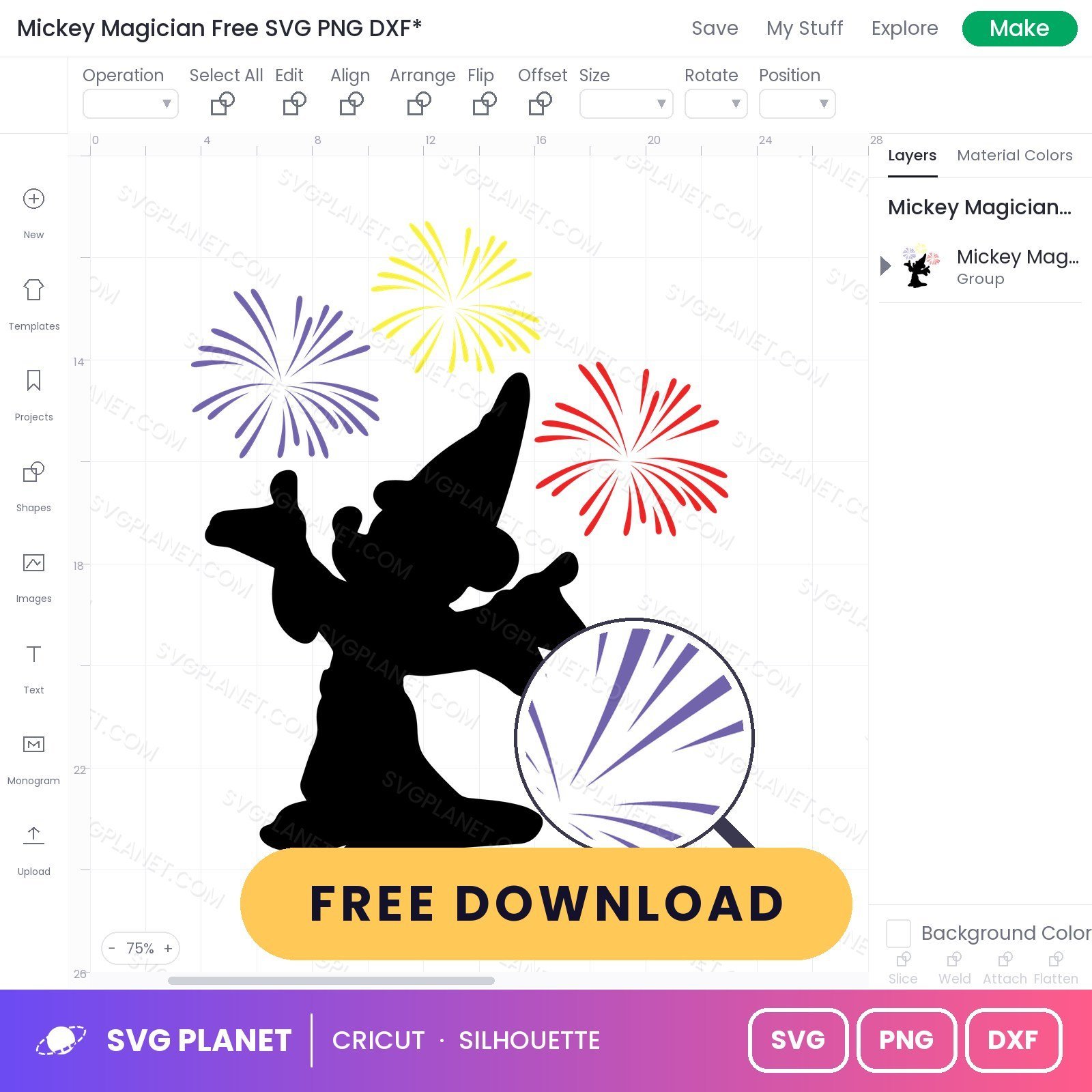 Mickey Magician Free SVG PNG DXF - Image 3