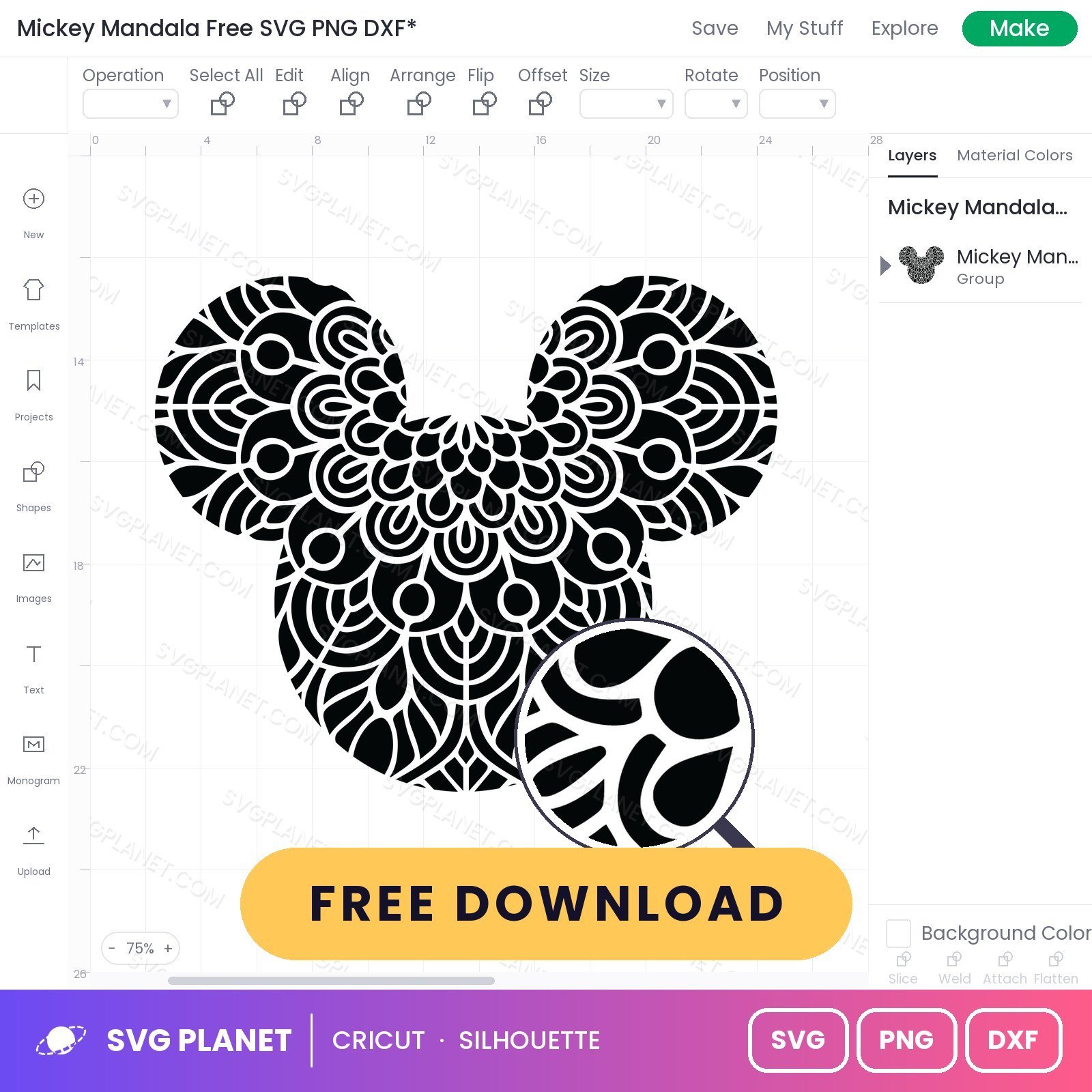 Mickey Mandala Free SVG PNG DXF - Image 3