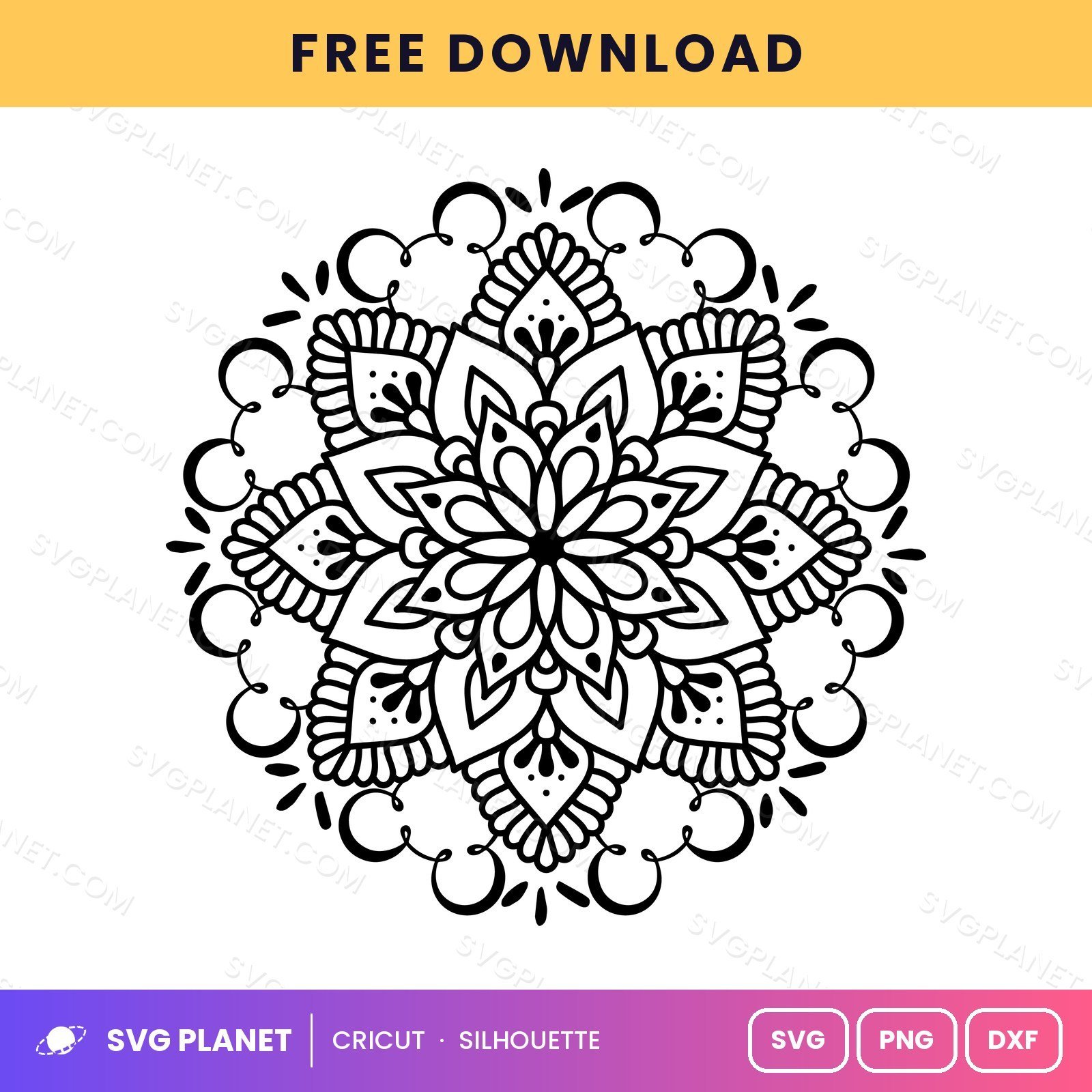 Mickey Mandala Splash Free SVG PNG DXF - Image 2