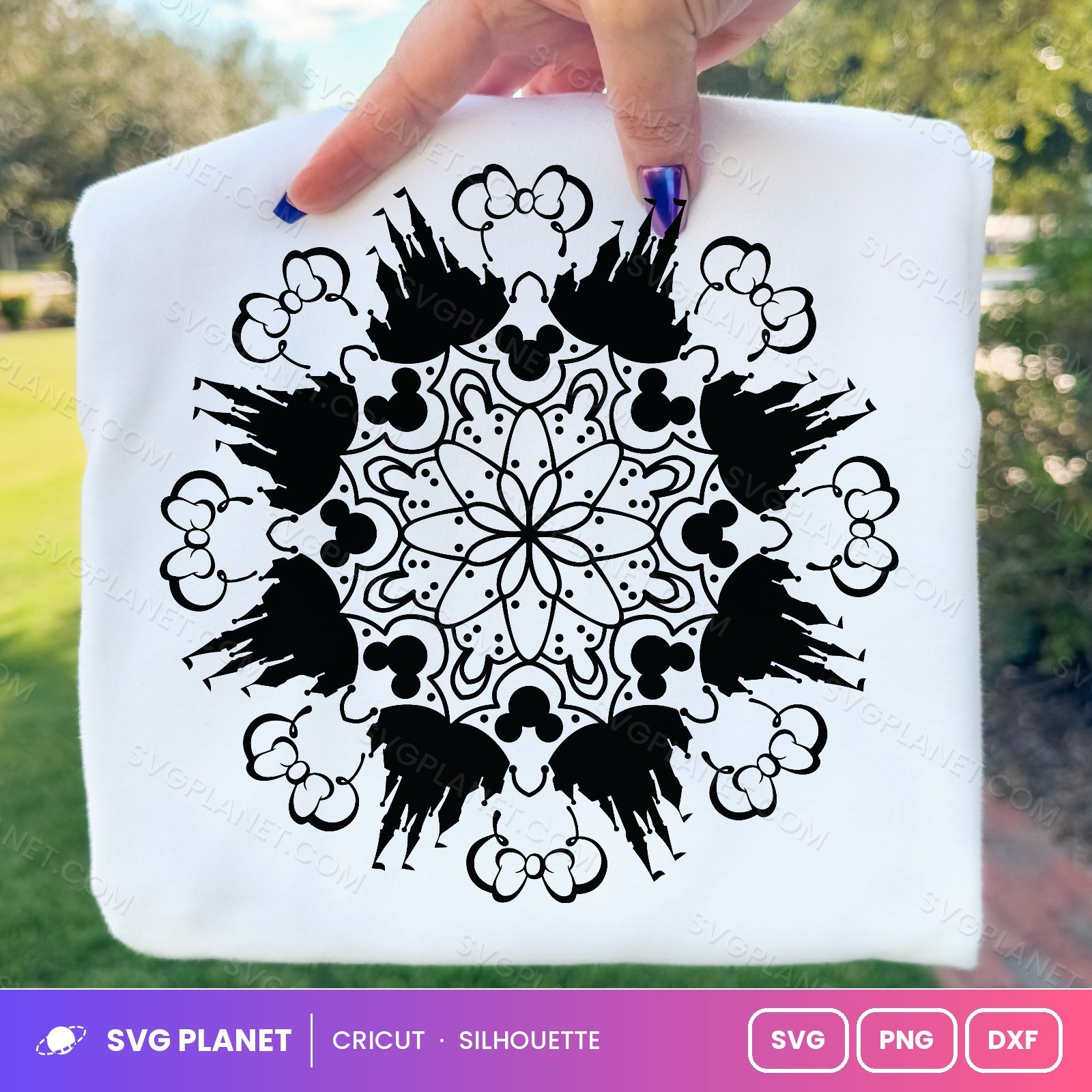 Mickey Minnie Mandala 02 Free SVG PNG DXF