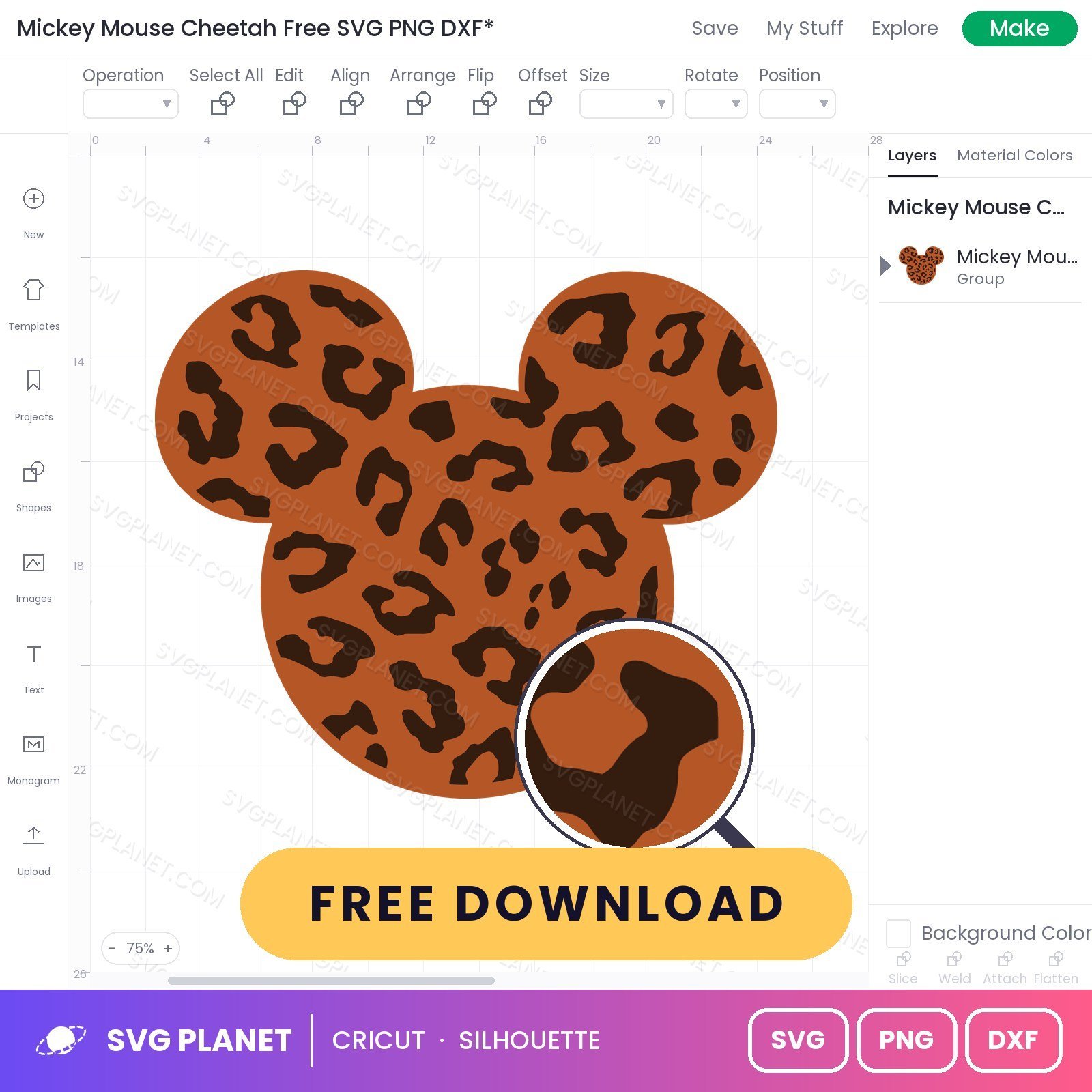 Mickey Mouse Cheetah Free SVG PNG DXF - Image 3