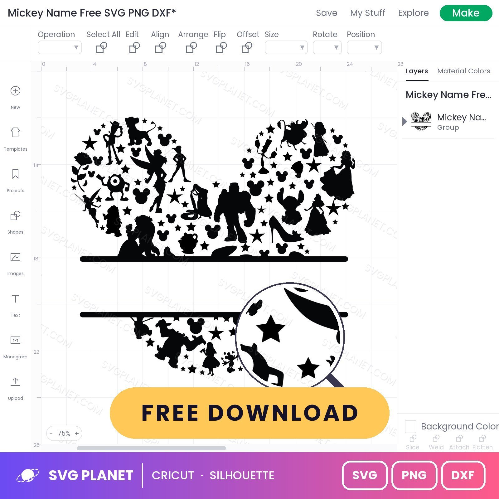 Mickey Name Free SVG PNG DXF - Image 3