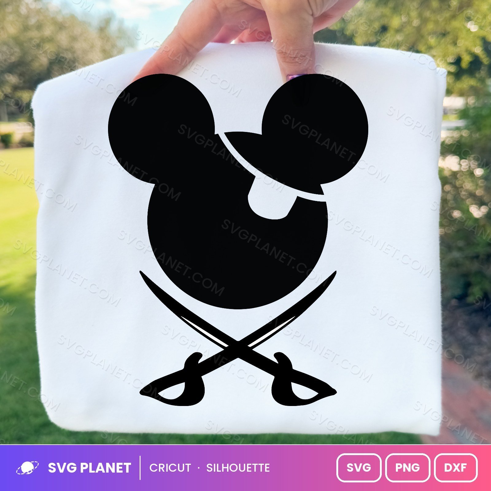 Mickey Pirate Free SVG PNG DXF