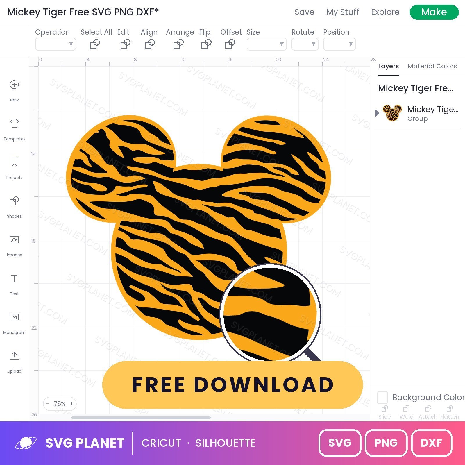 Mickey Tiger Free SVG PNG DXF - Image 3