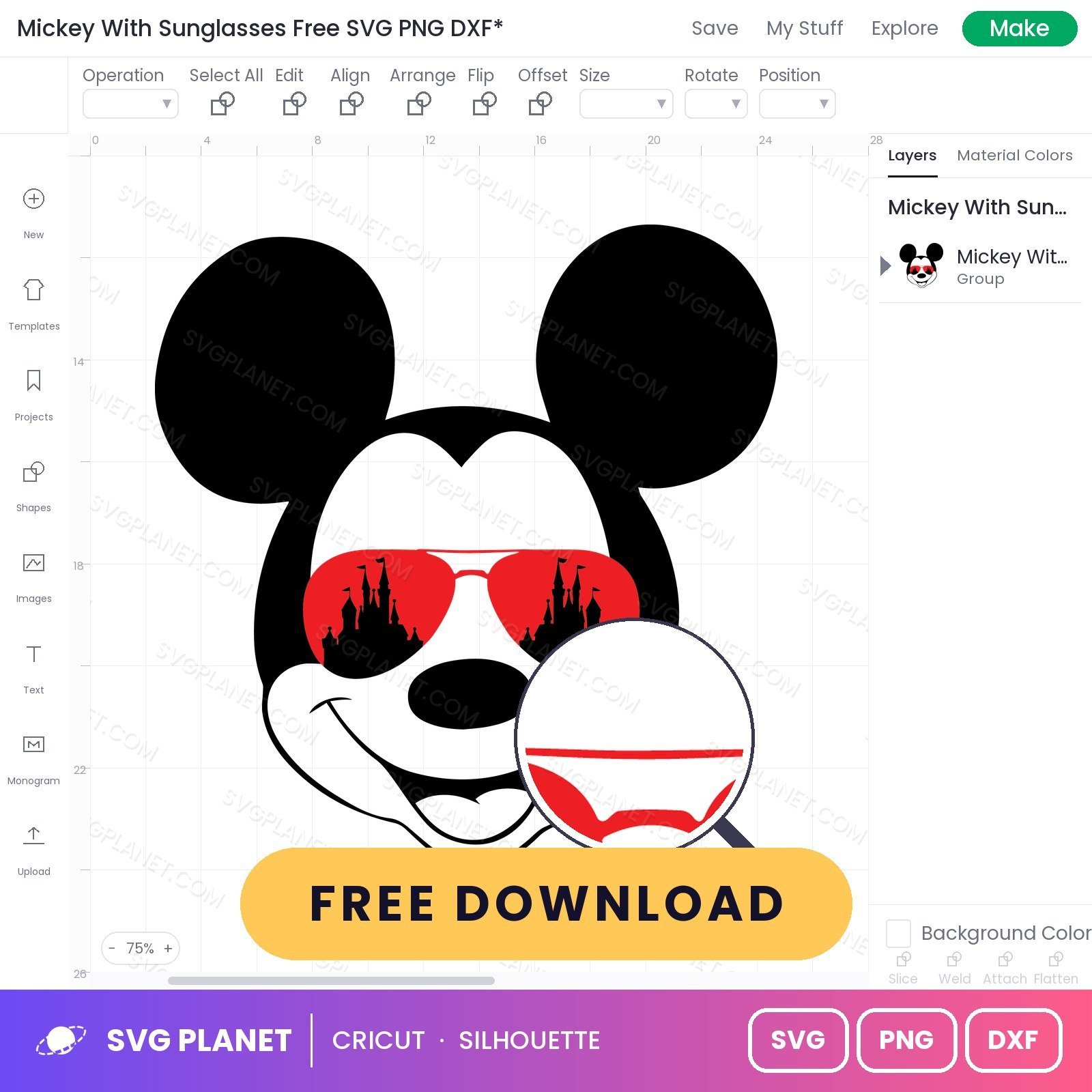 Mickey With Sunglasses Free SVG PNG DXF - Image 3
