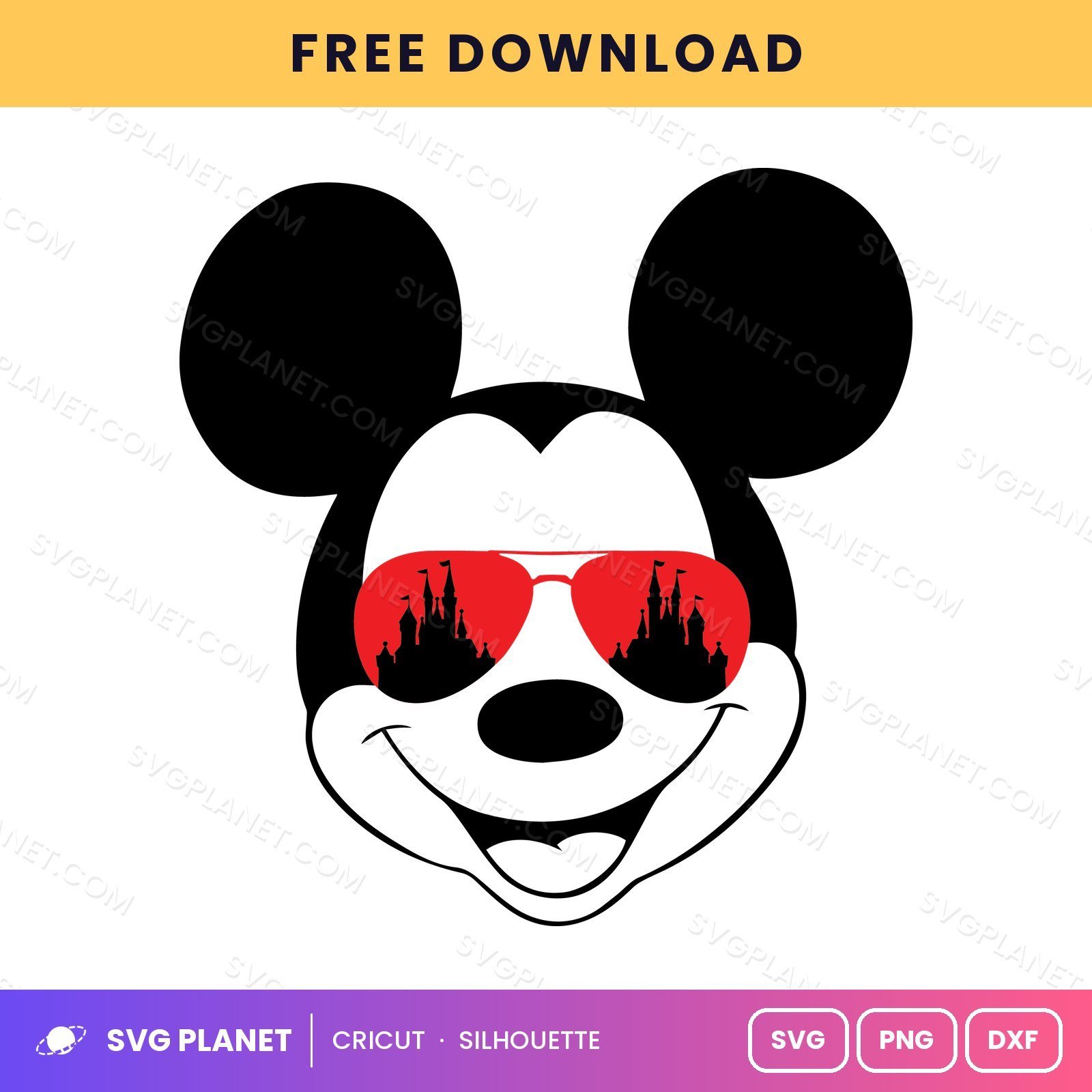 Mickey With Sunglasses Free SVG PNG DXF - Image 2