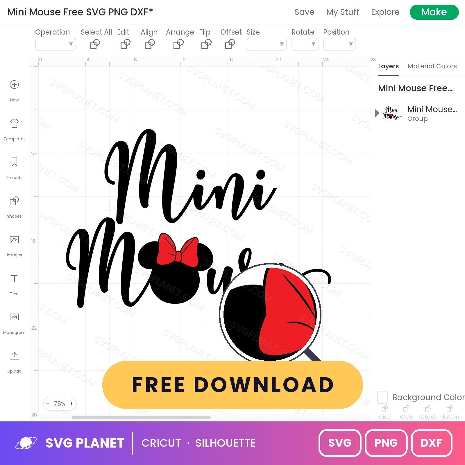 Mini Mouse Free SVG PNG DXF - Image 3