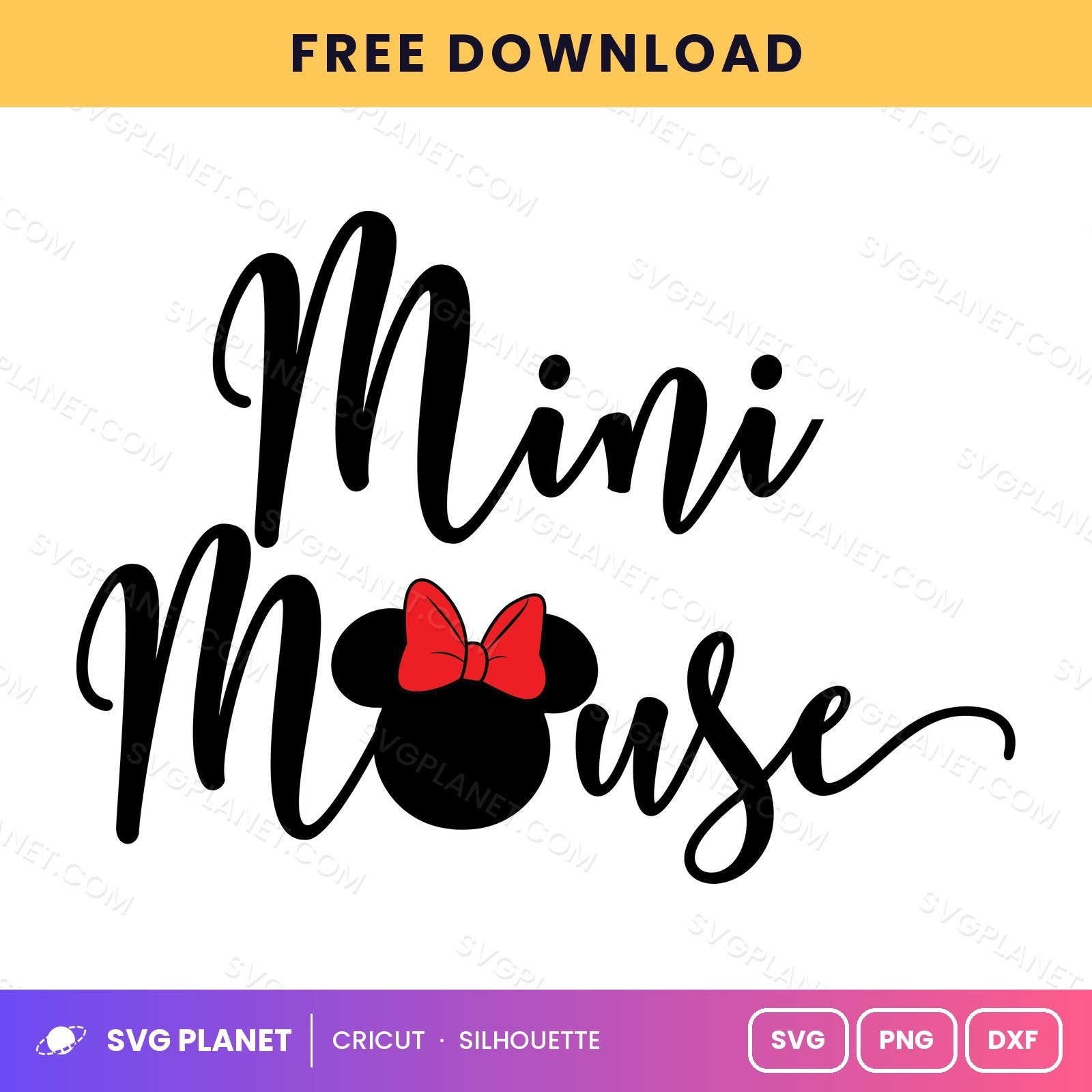 Mini Mouse Free SVG PNG DXF - Image 2